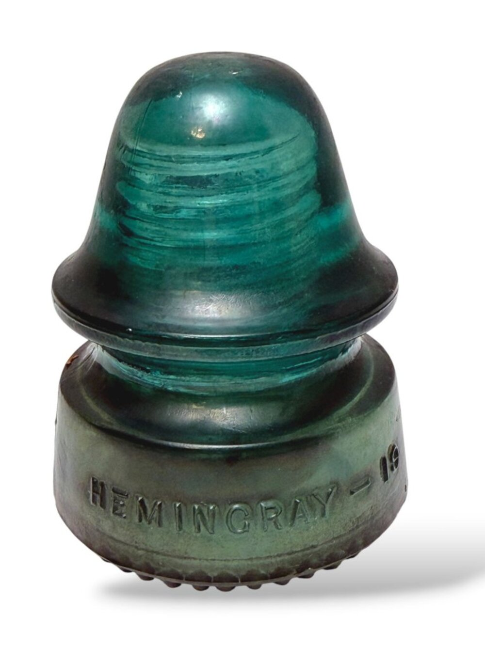 Vintage Hemingray No. 19 Aqua Green Glass Insulator Made in USA